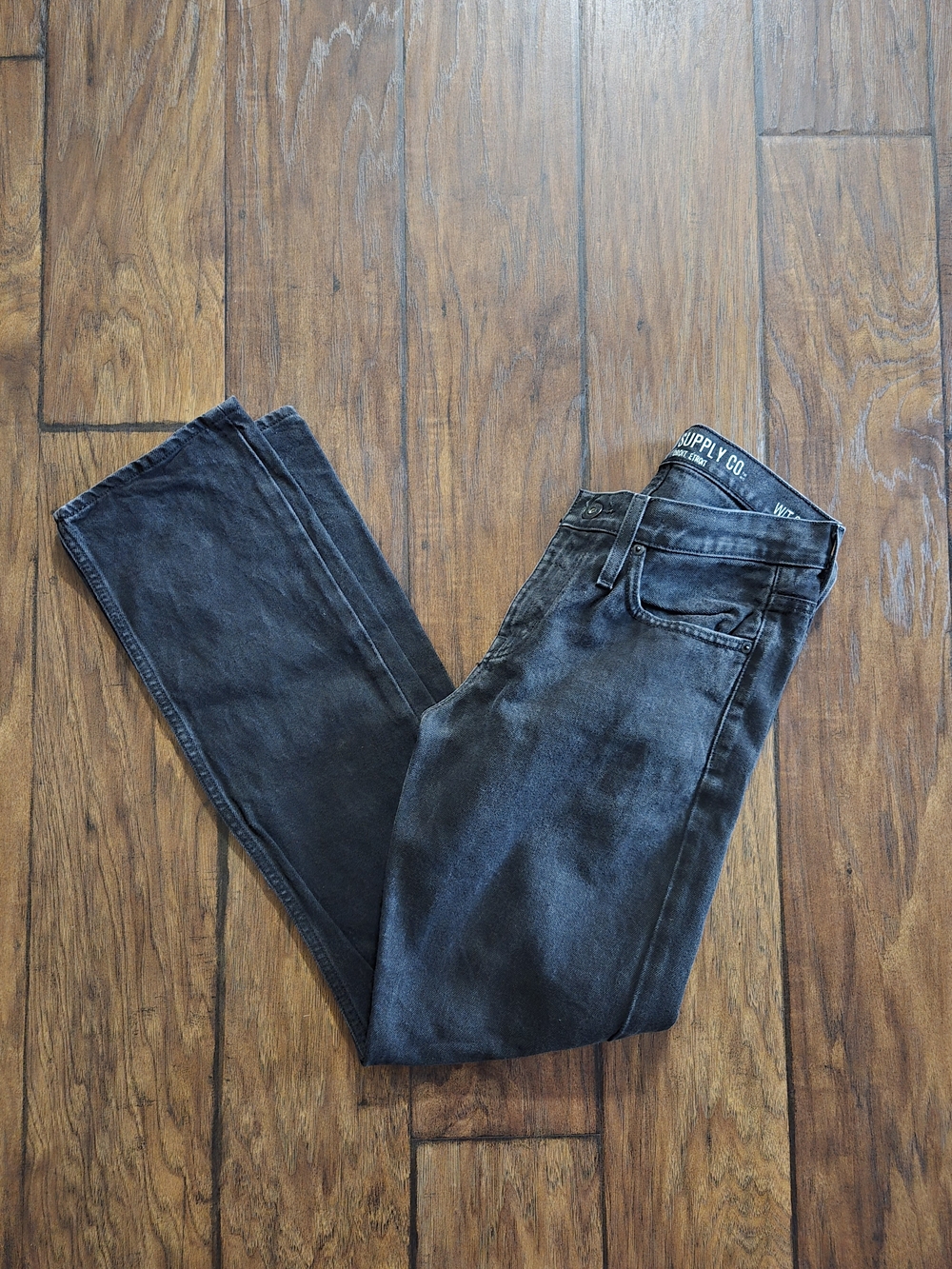 Mossimo Supply Co. Dark Wash Black Slim Straight Jeans Size 30x32